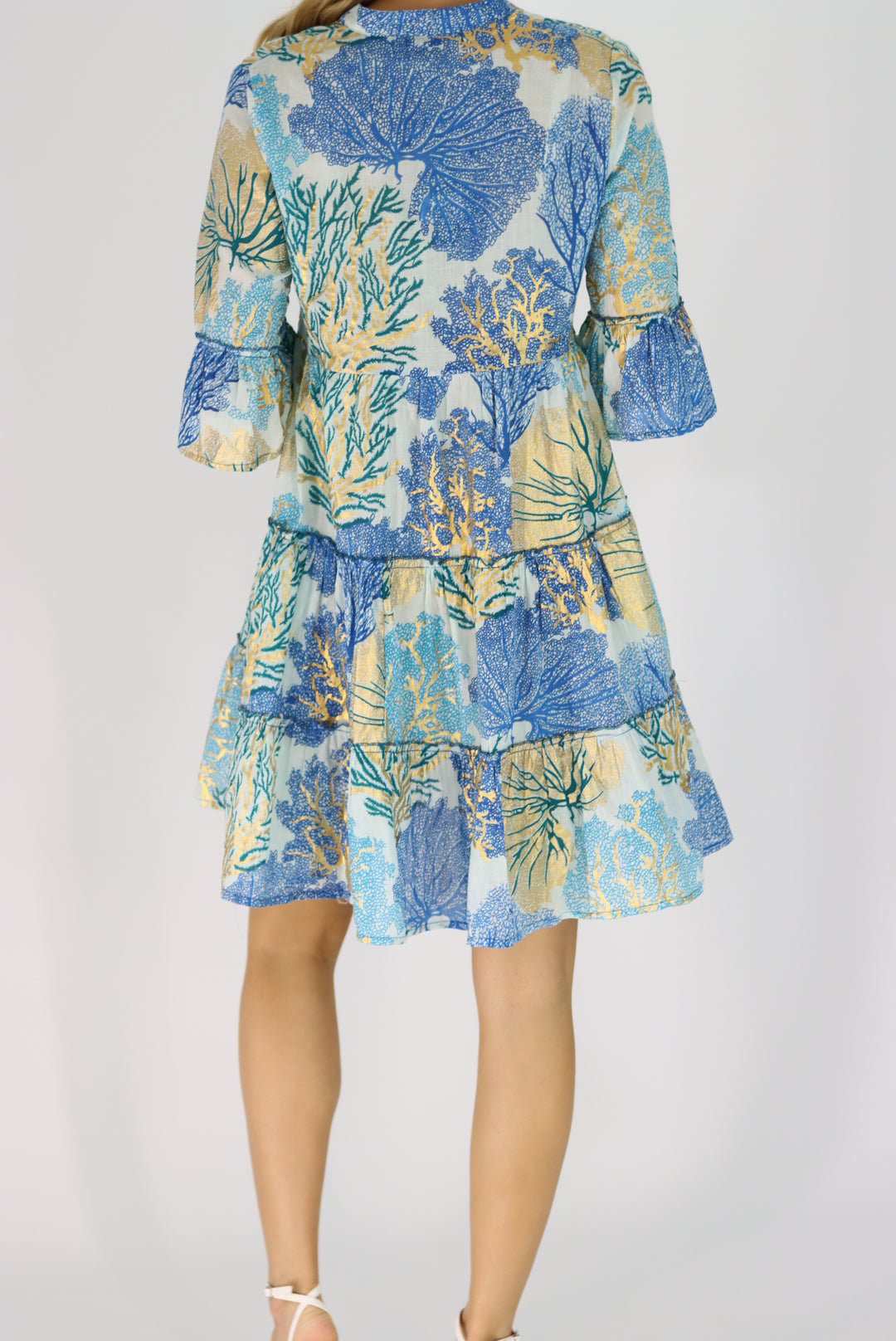 Priscilla Tiered Dress In Blue