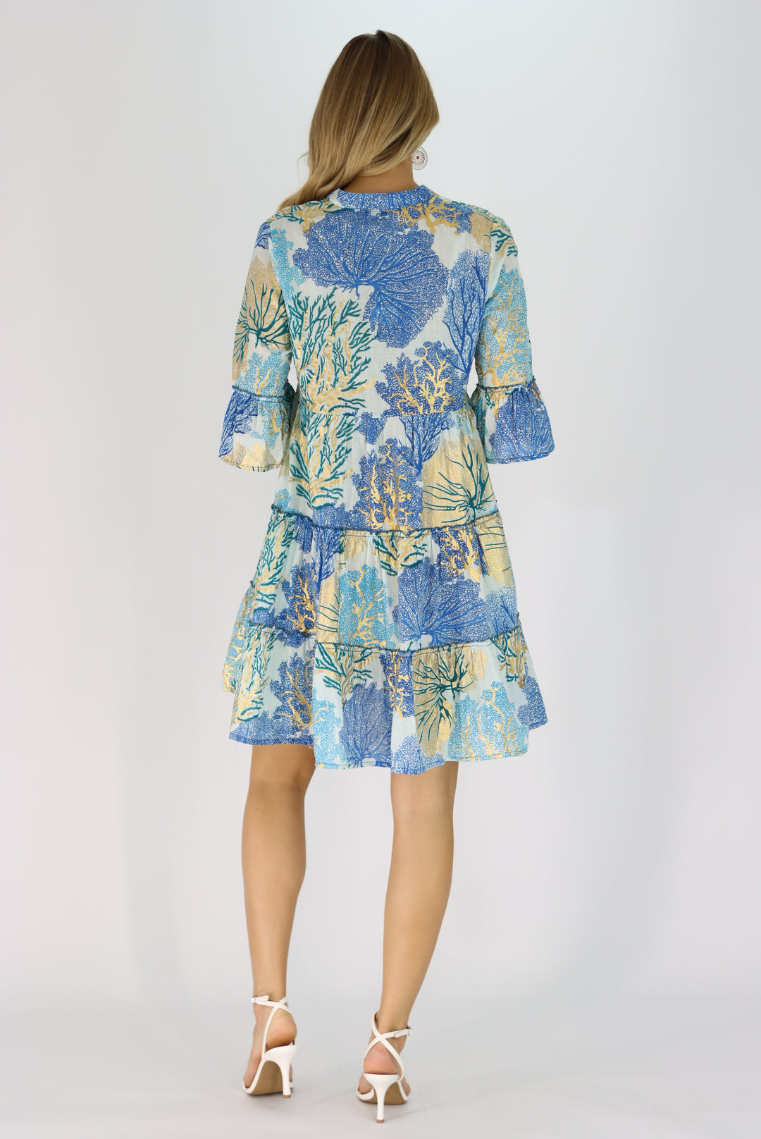 Priscilla Tiered Dress In Blue