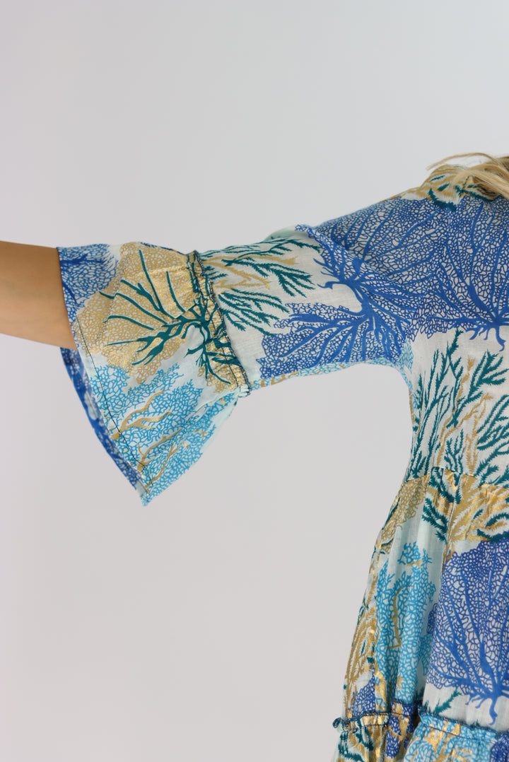 Priscilla Tiered Dress In Blue