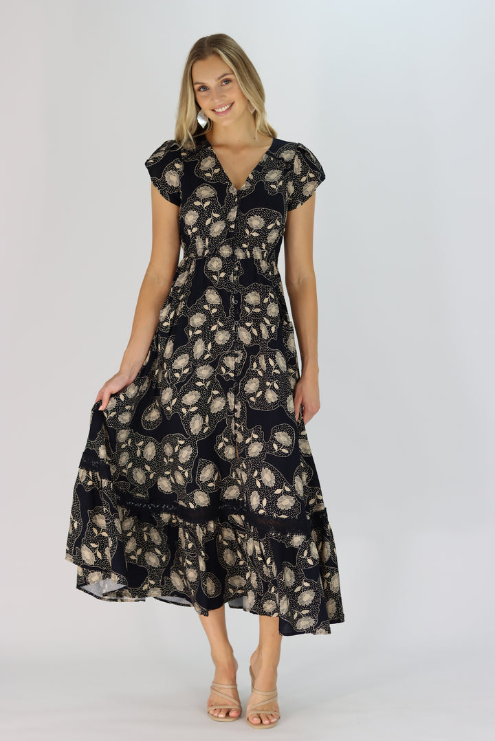 Sameera Maxi Dress In Navy