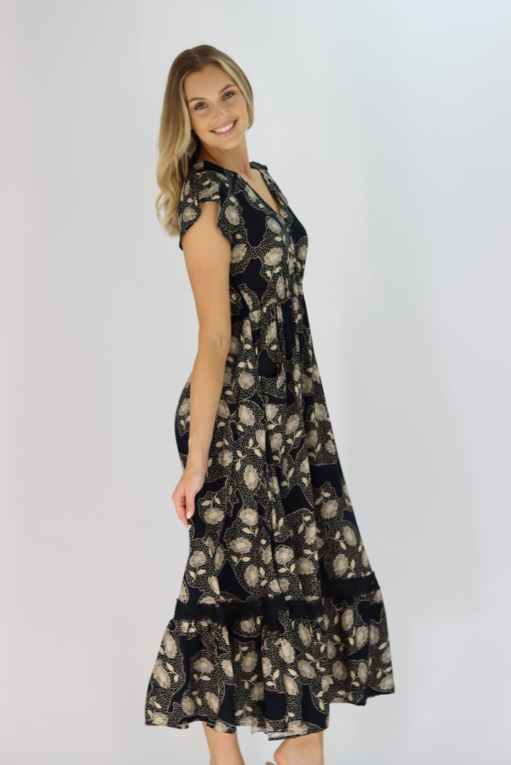 Sameera Maxi Dress In Navy