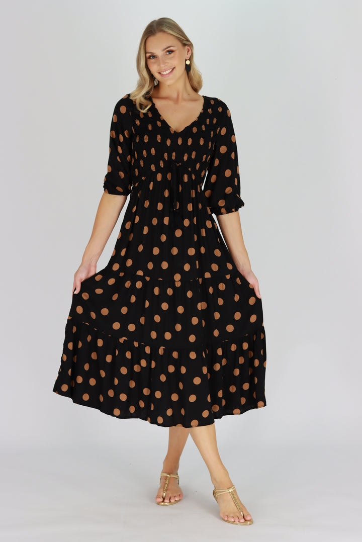 Triona Polka Dot Midi Dress