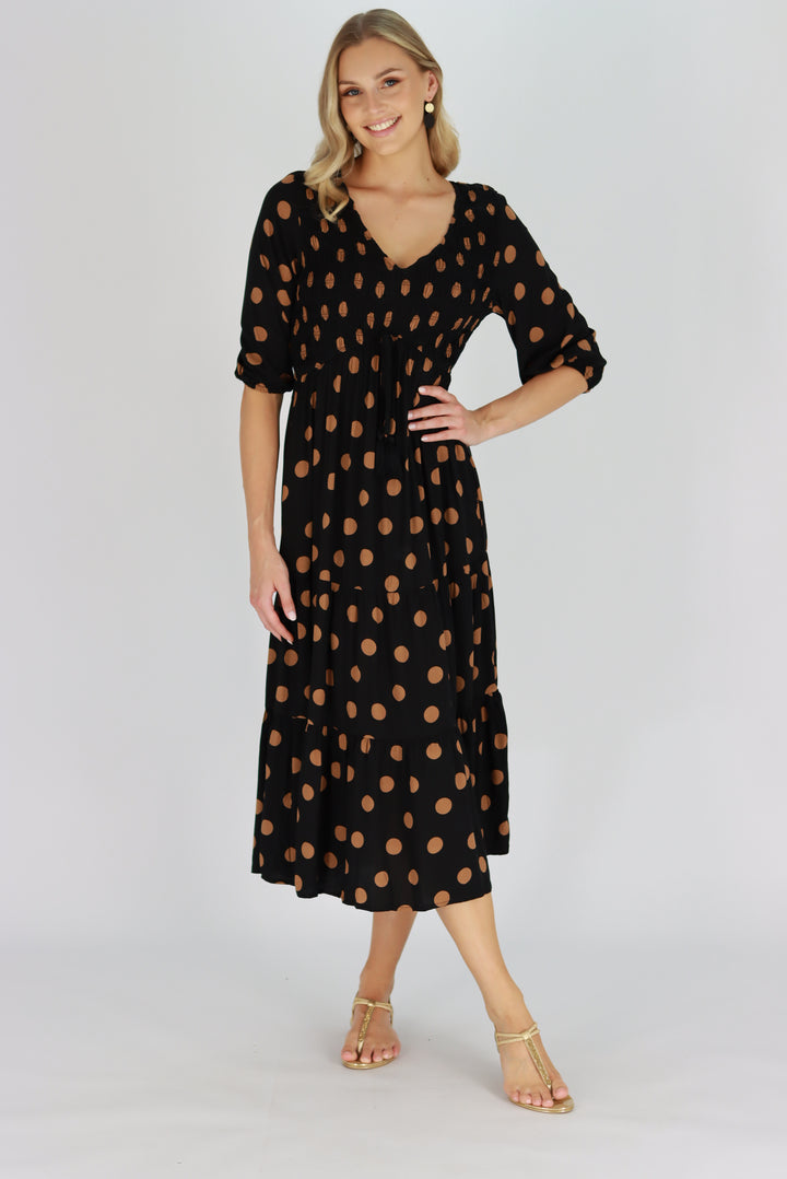 Triona Polka Dot Midi Dress