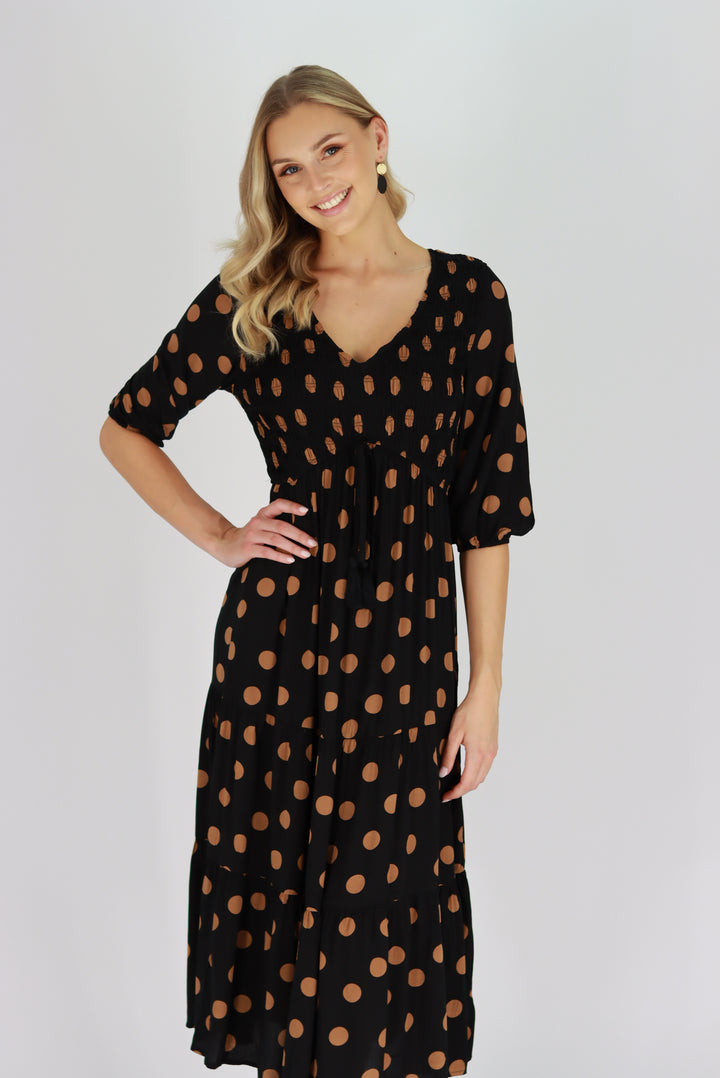Triona Polka Dot Midi Dress