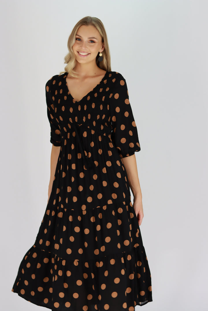 Triona Polka Dot Midi Dress