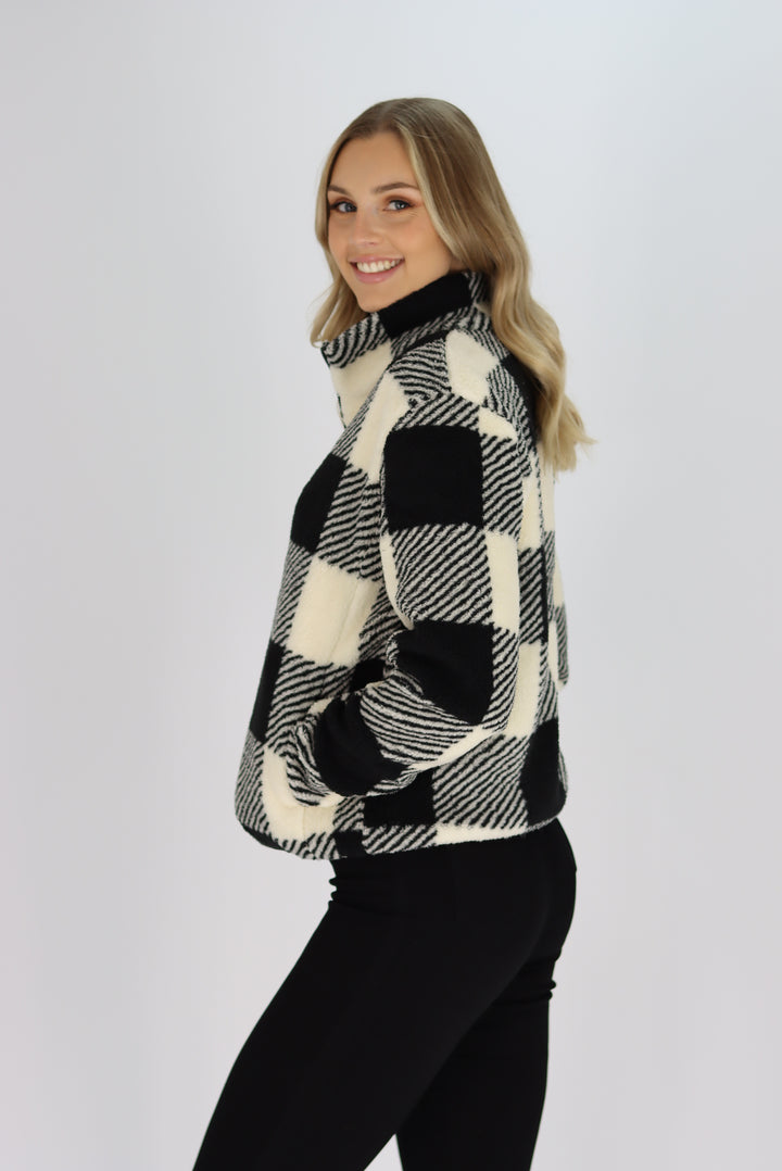Jannet Plush Jumper In Black