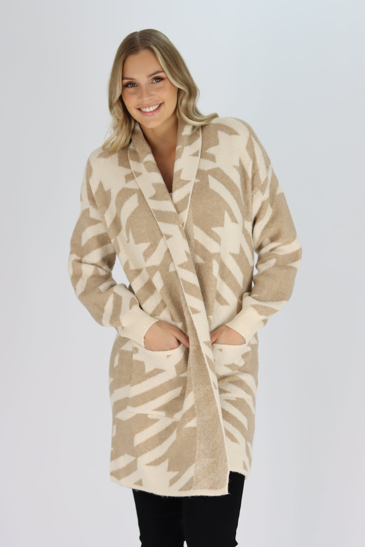 Kingsley Knit Cardigan In beige