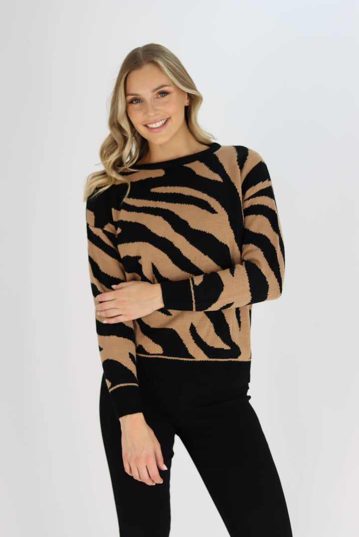 Keara Tiger Print Sweater