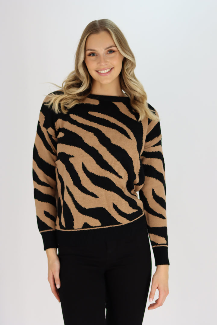 Keara Tiger Print Sweater