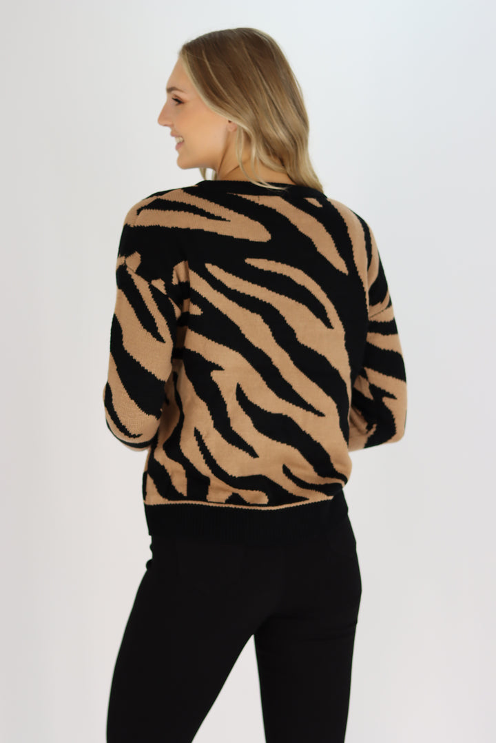Keara Tiger Print Sweater