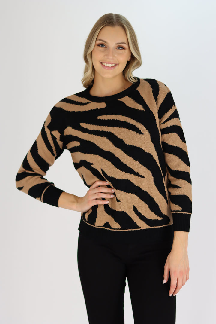Keara Tiger Print Sweater