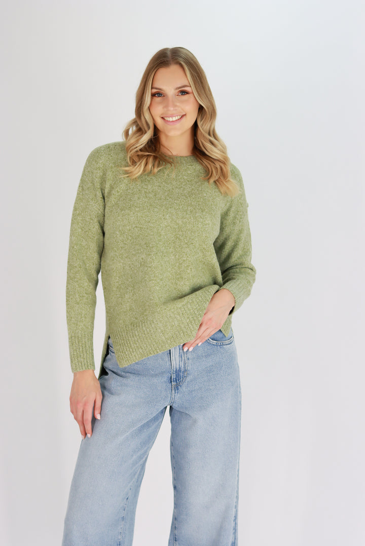 Eleanora Knit sweater In Pistachio Green
