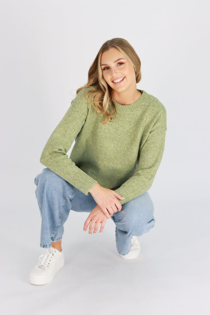 Eleanora Knit sweater In Pistachio Green