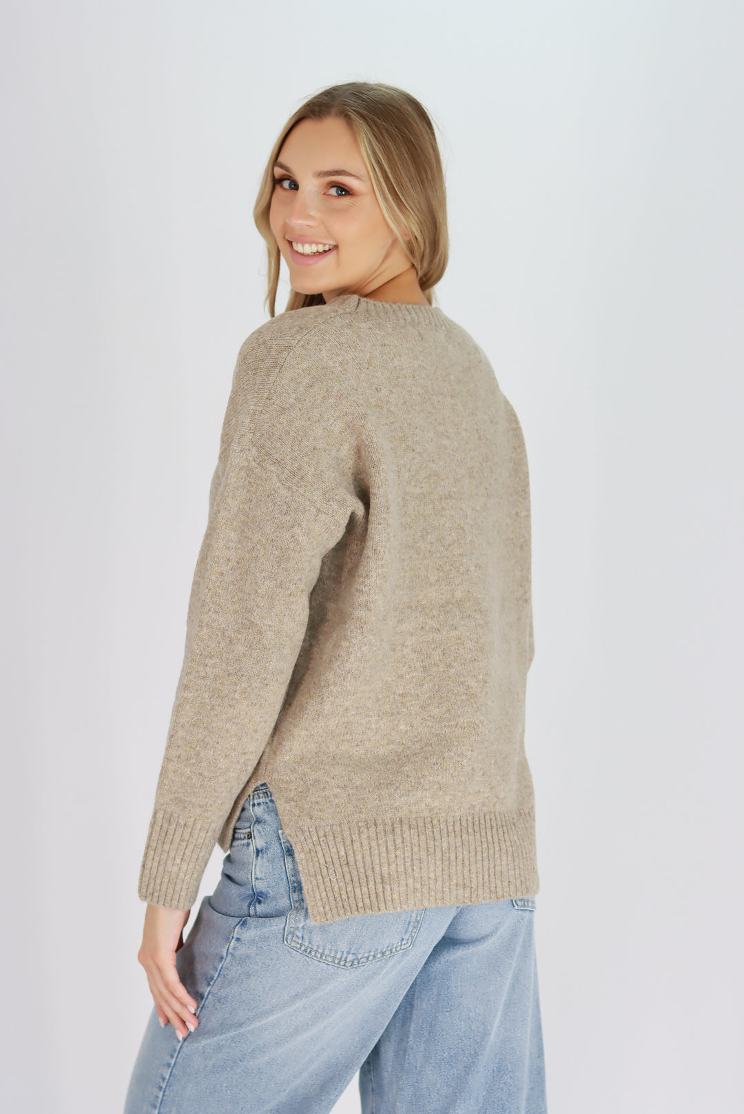 Eleanora Knit Sweater in Almond