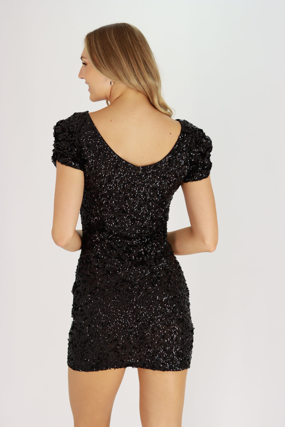 Dance All Night Sequin Dress In Black