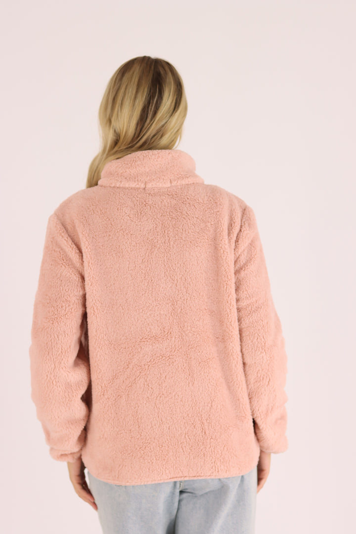 Damon Fur Jacket In Peach