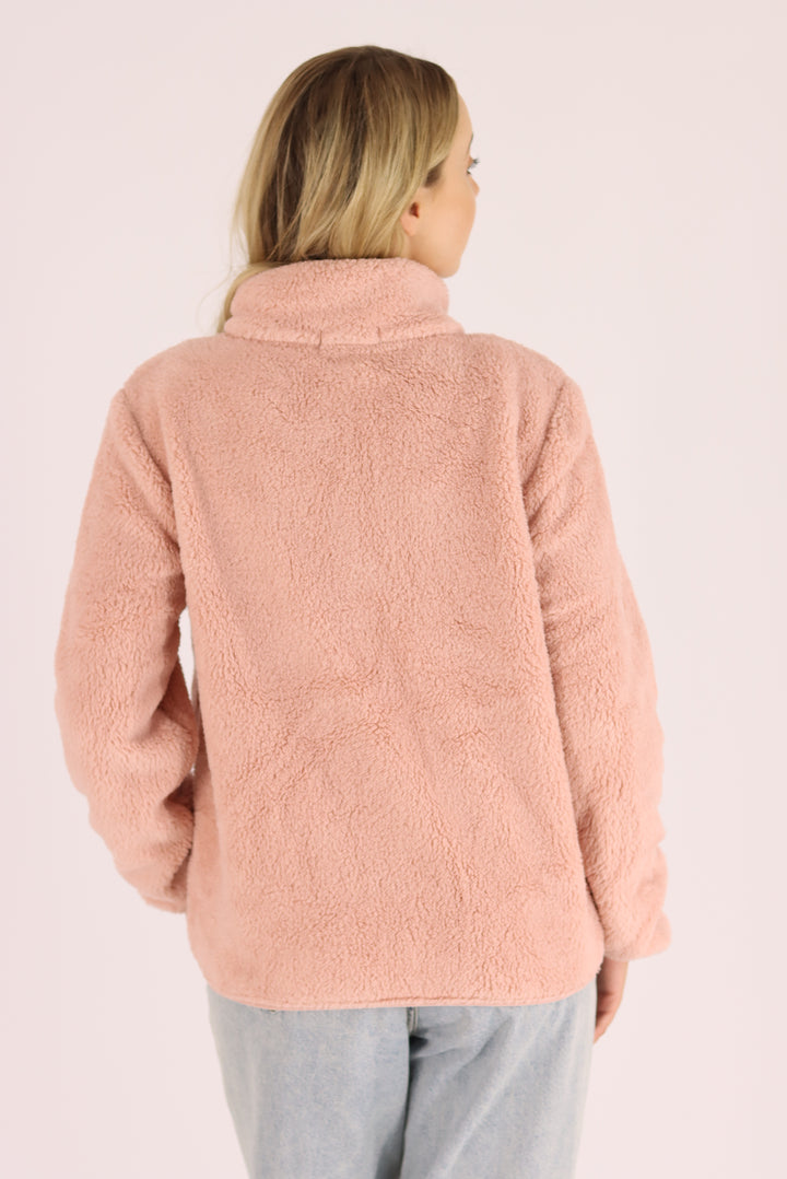 Damon Fur Jacket In Peach