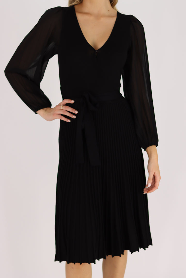 Samantha Midi Knit Dress In Black