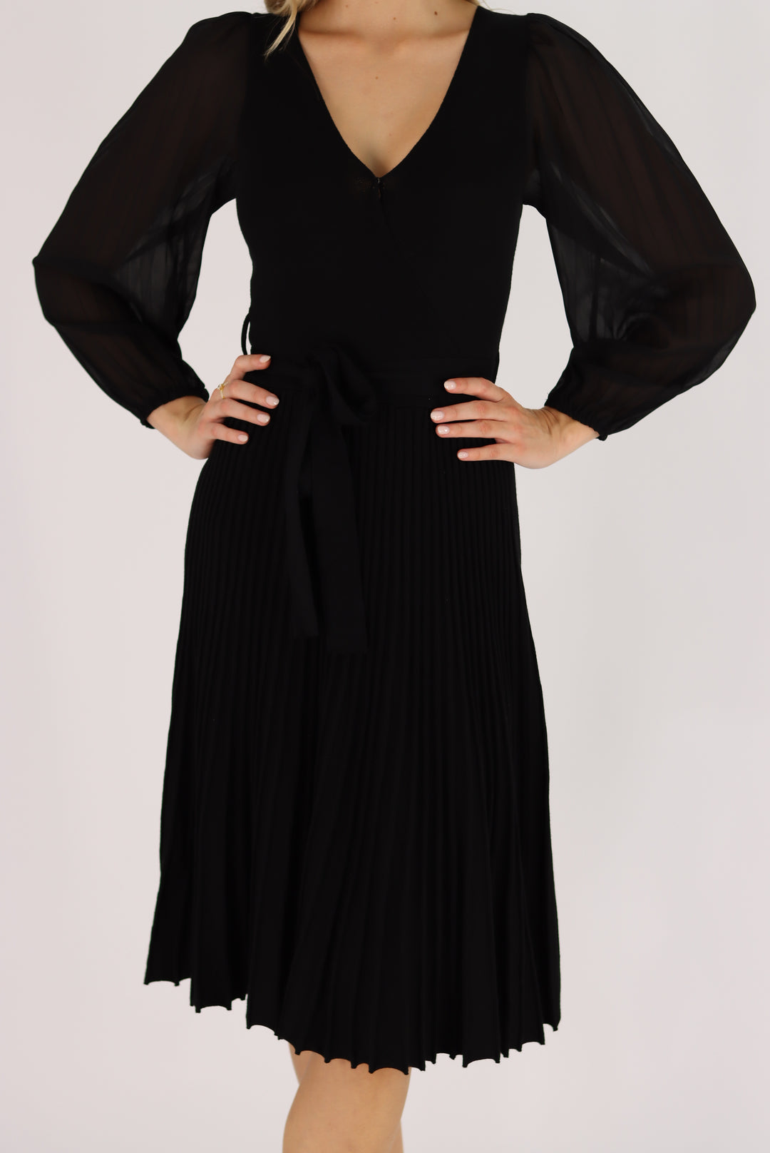 Samantha Midi Knit Dress In Black