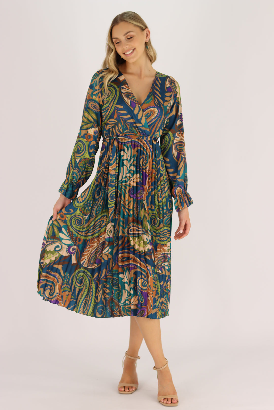 Bellisima Dress In Multi Blue