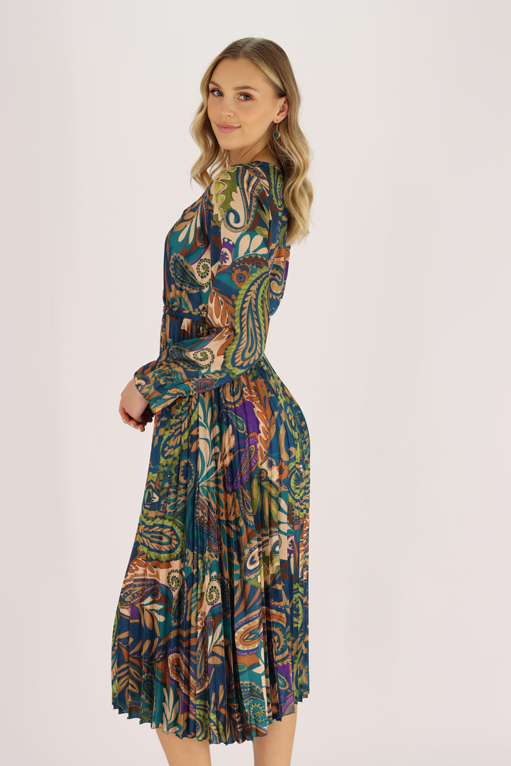 Bellisima Dress In Multi Blue