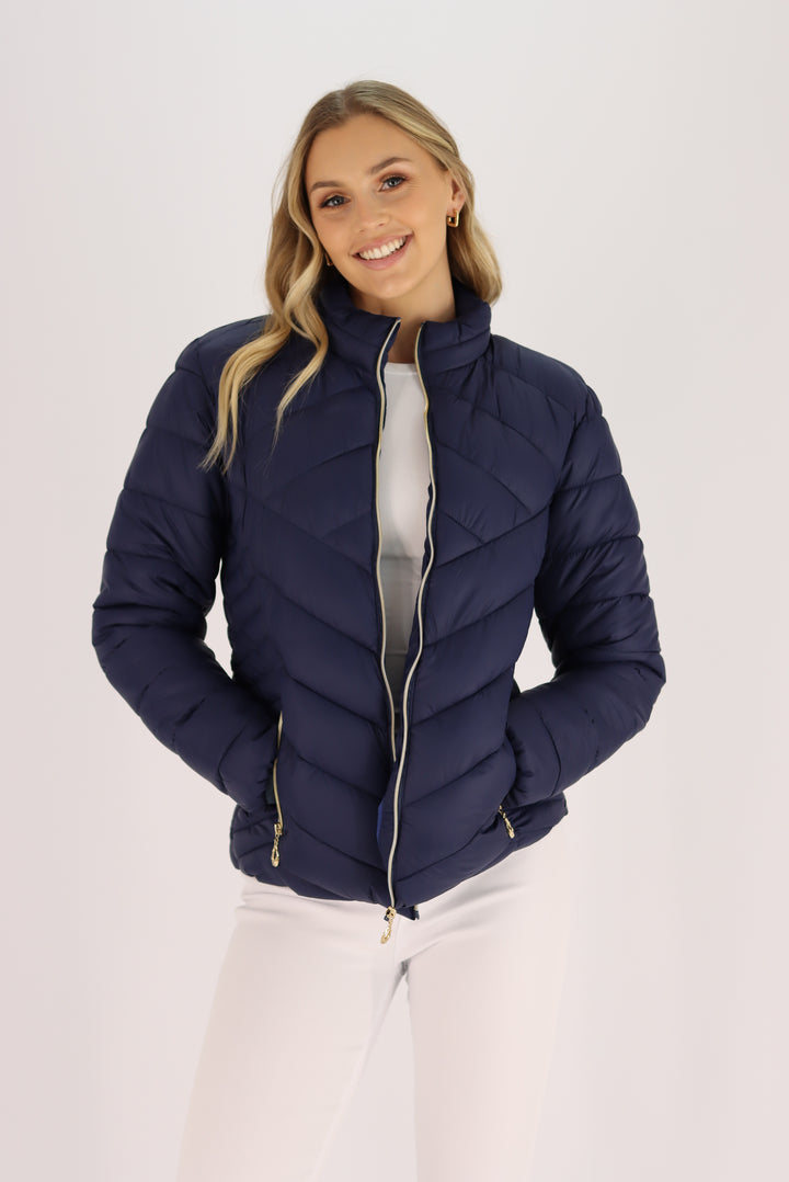 Mallory Puffer Jacket In Blue