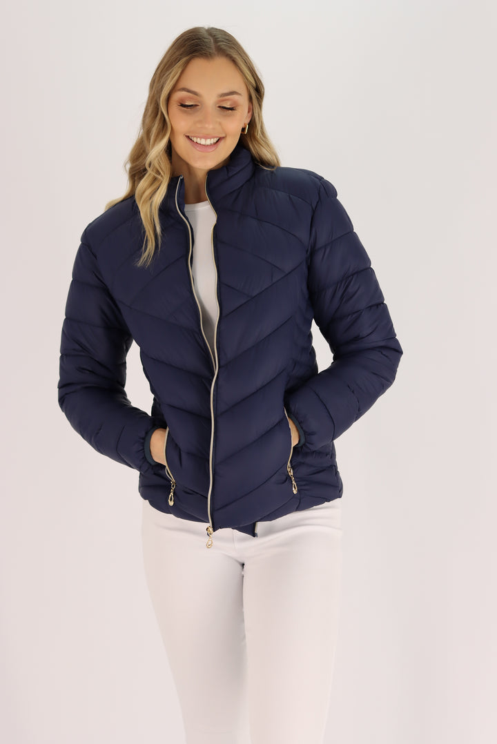 Mallory Puffer Jacket In Blue