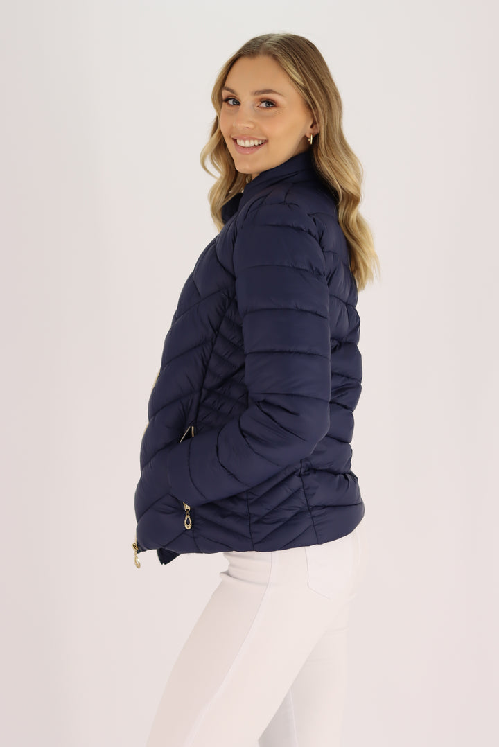 Mallory Puffer Jacket In Blue