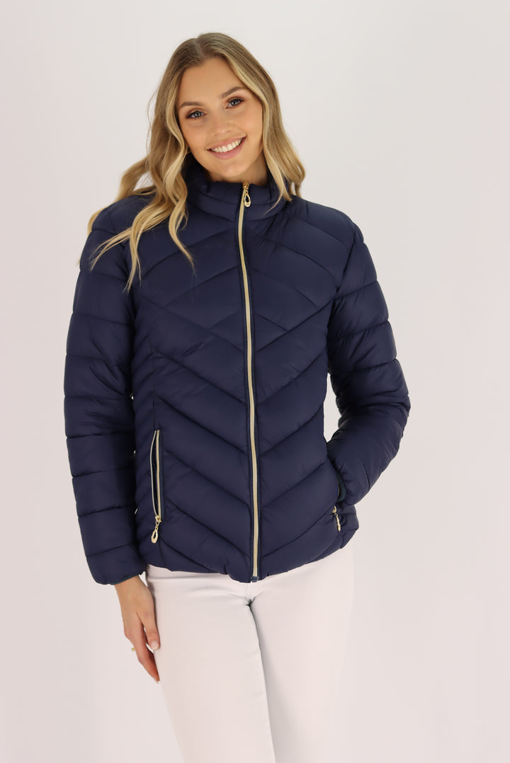 Mallory Puffer Jacket In Blue