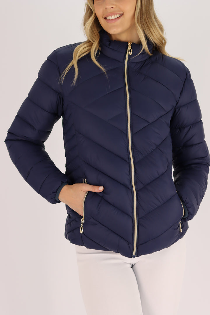 Mallory Puffer Jacket In Blue