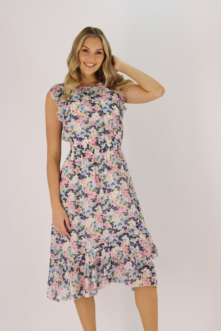 Devina Midi Chiffon Dress