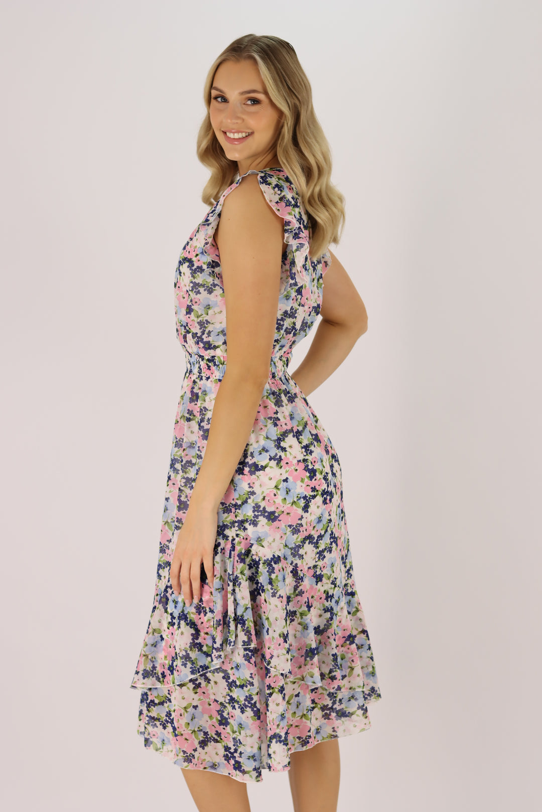 Devina Midi Chiffon Dress