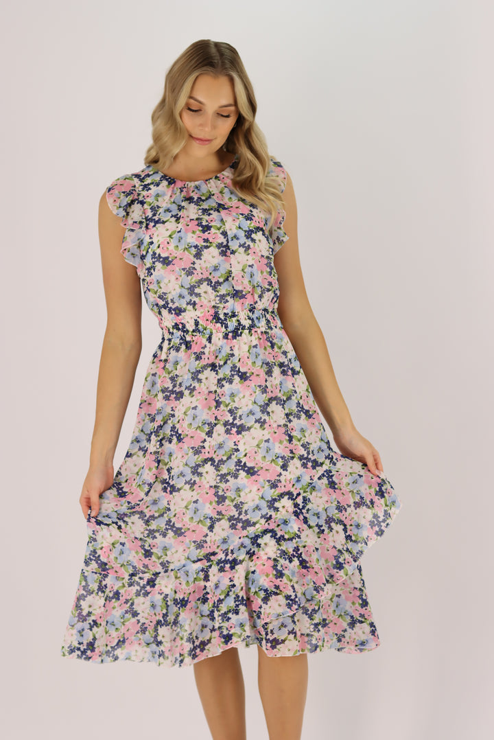 Devina Midi Chiffon Dress