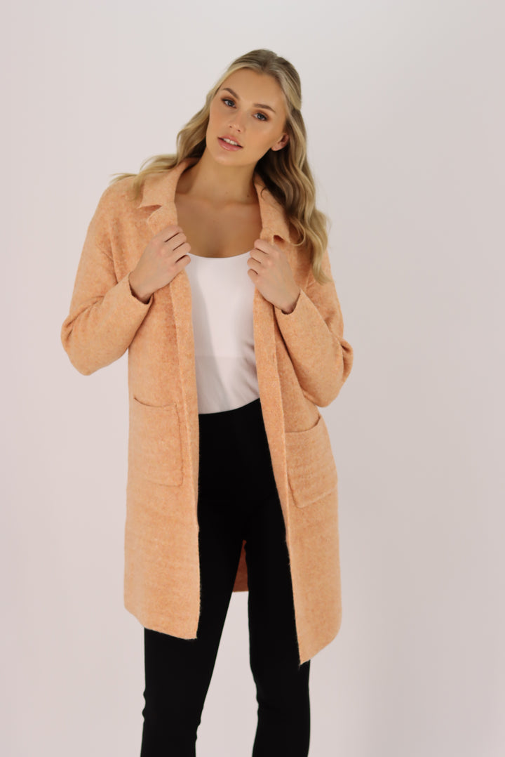 Kimberley knit Coatigan In Apricot