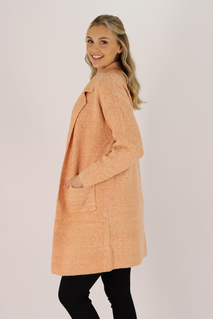 Kimberley knit Coatigan In Apricot
