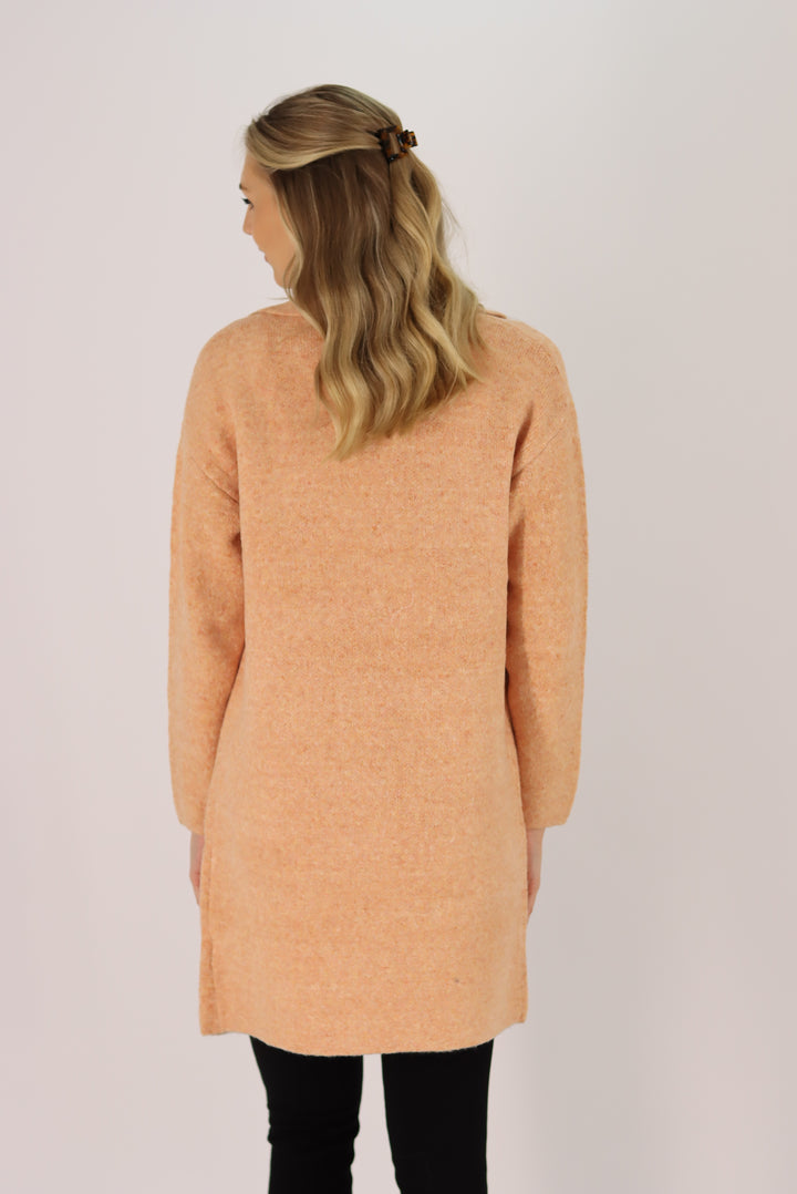 Kimberley knit Coatigan In Apricot