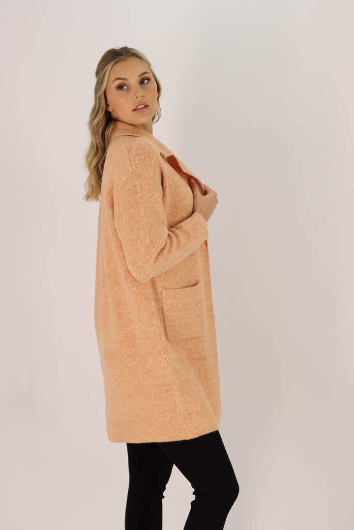 Kimberley knit Coatigan In Apricot