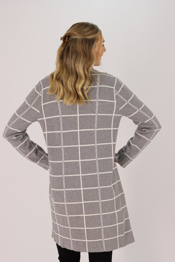Cleo Knit Cardigan In Grey