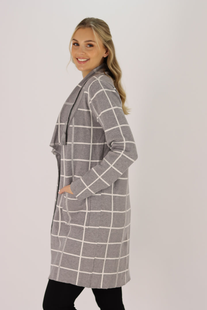 Cleo Knit Cardigan In Grey