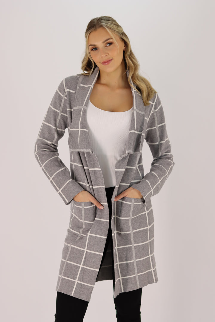Cleo Knit Cardigan In Grey