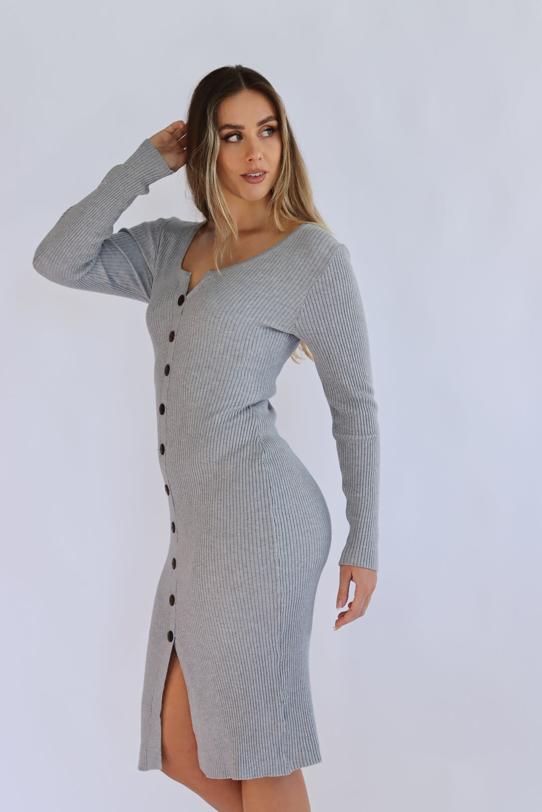 Frenchesca Bodycon Dress In Grey