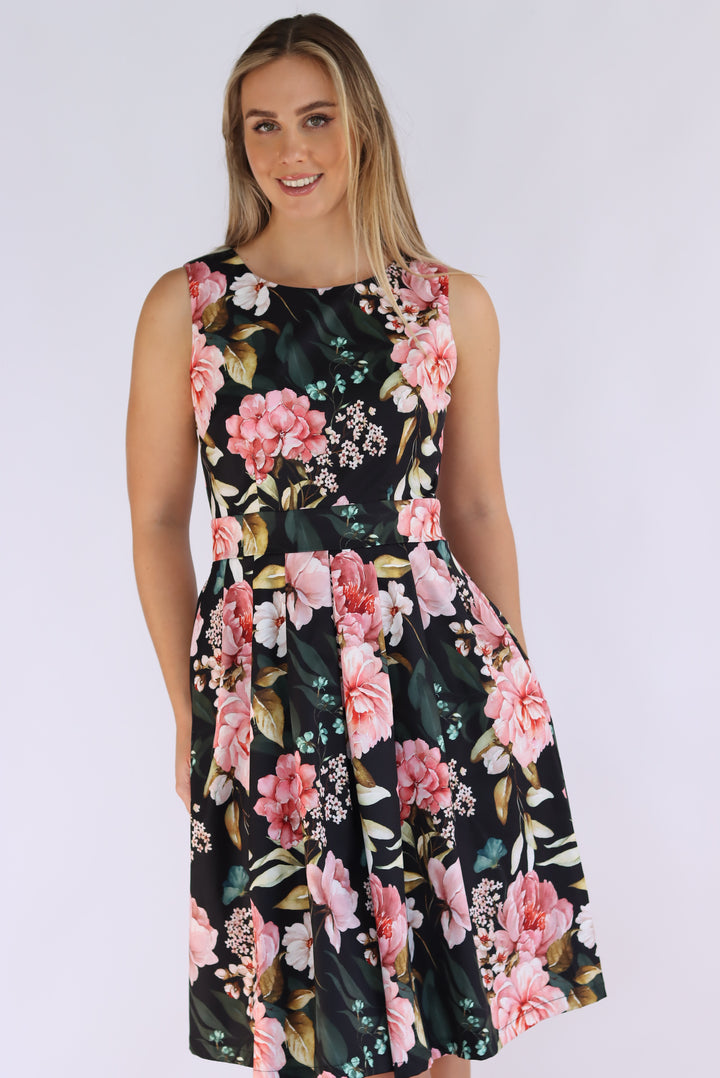 Kelly Floral Pleated Dress