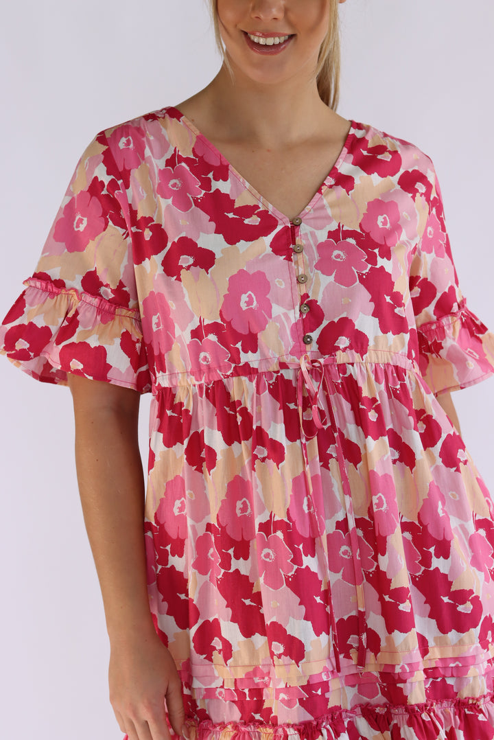 Layla Floral Dress In Pink