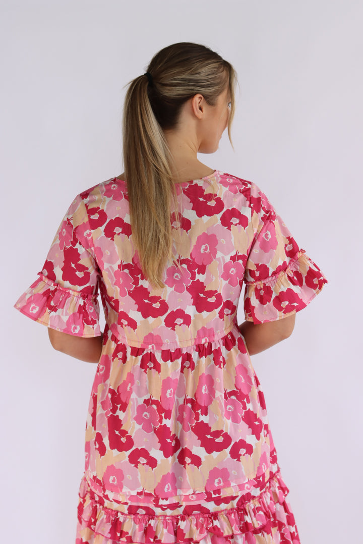 Layla Floral Dress In Pink
