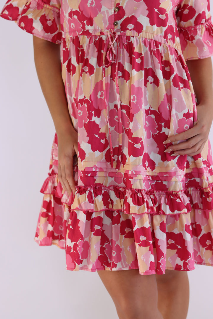 Layla Floral Dress In Pink