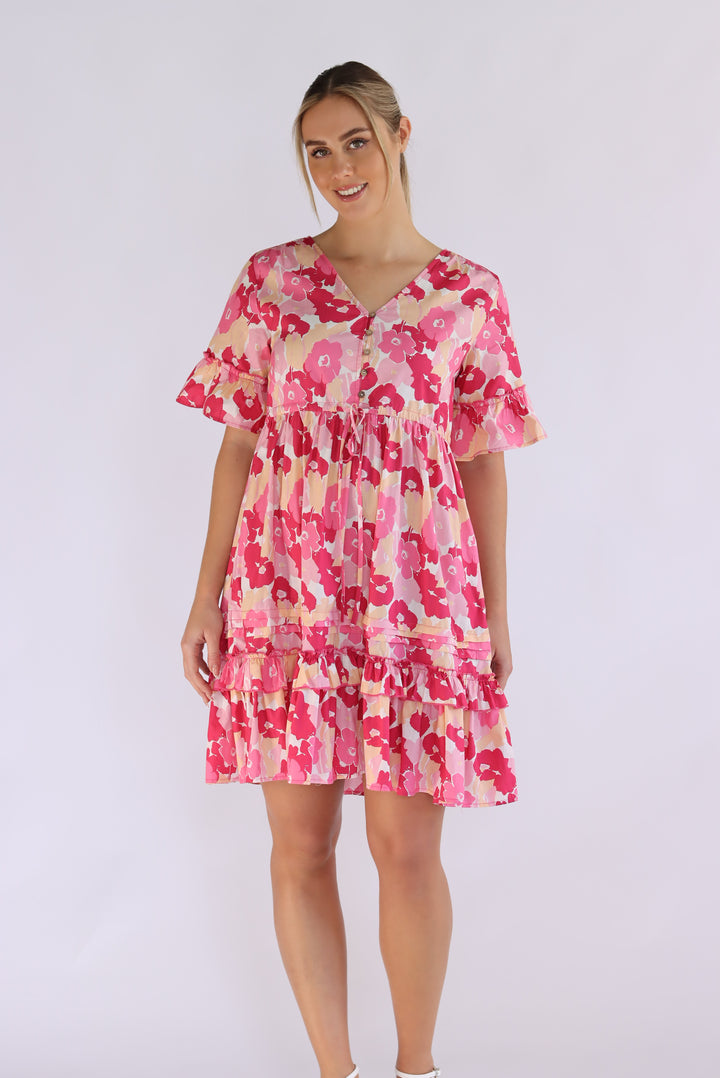 Layla Floral Dress In Pink