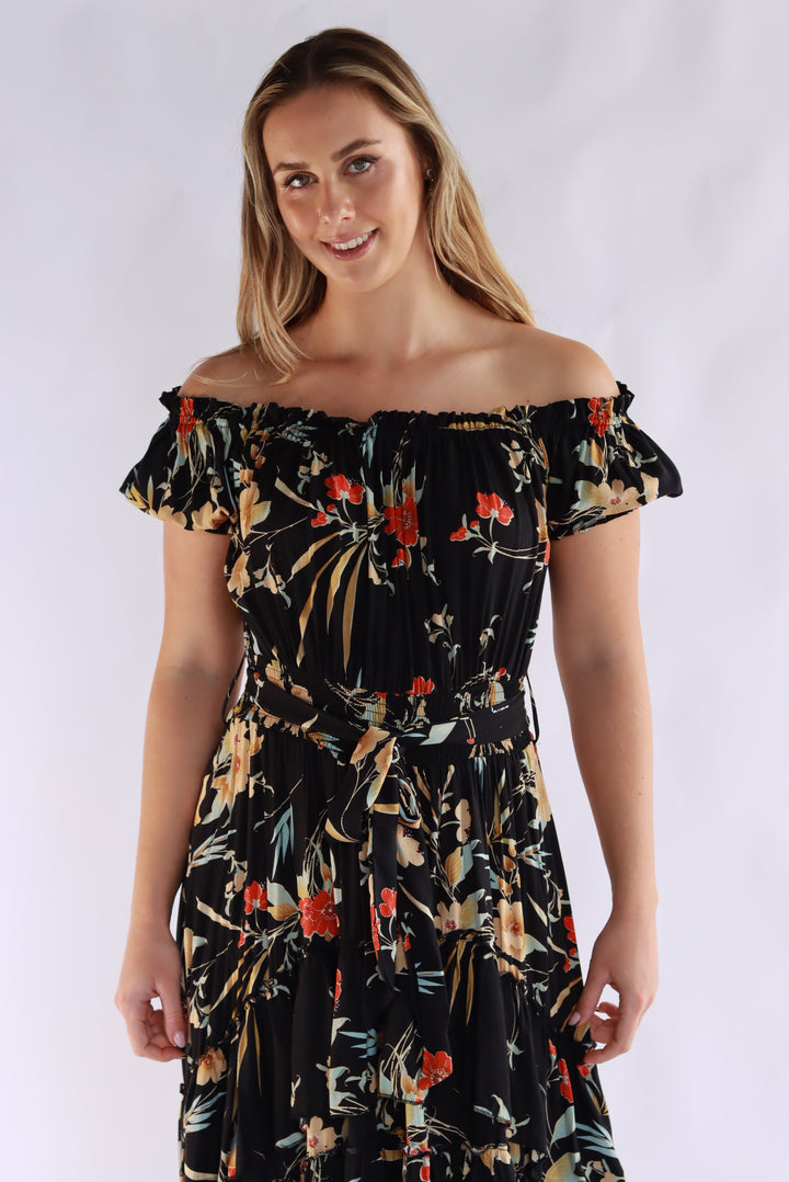 Delta Black Floral Dress