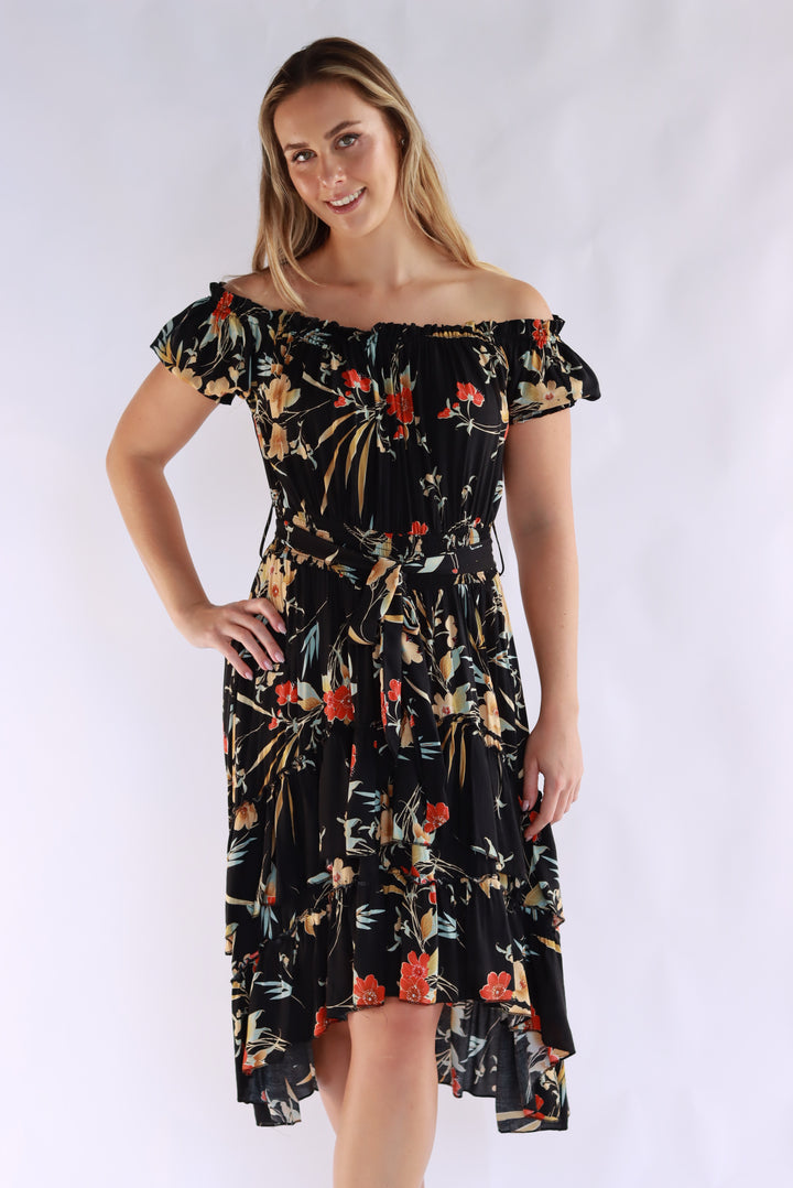 Delta Black Floral Dress