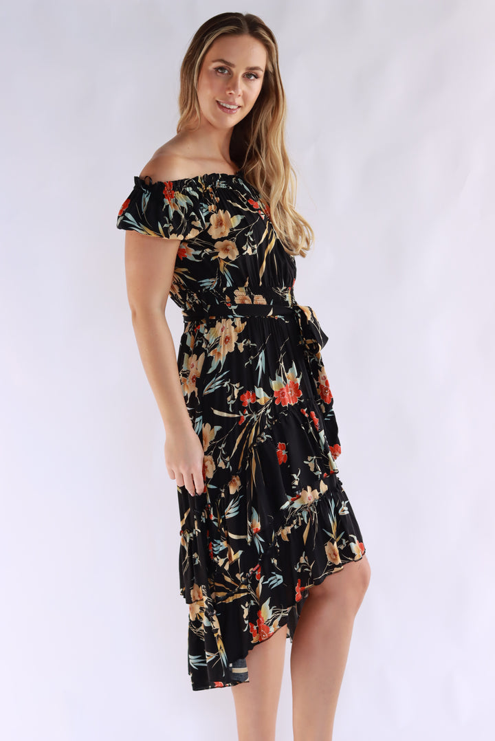 Delta Black Floral Dress