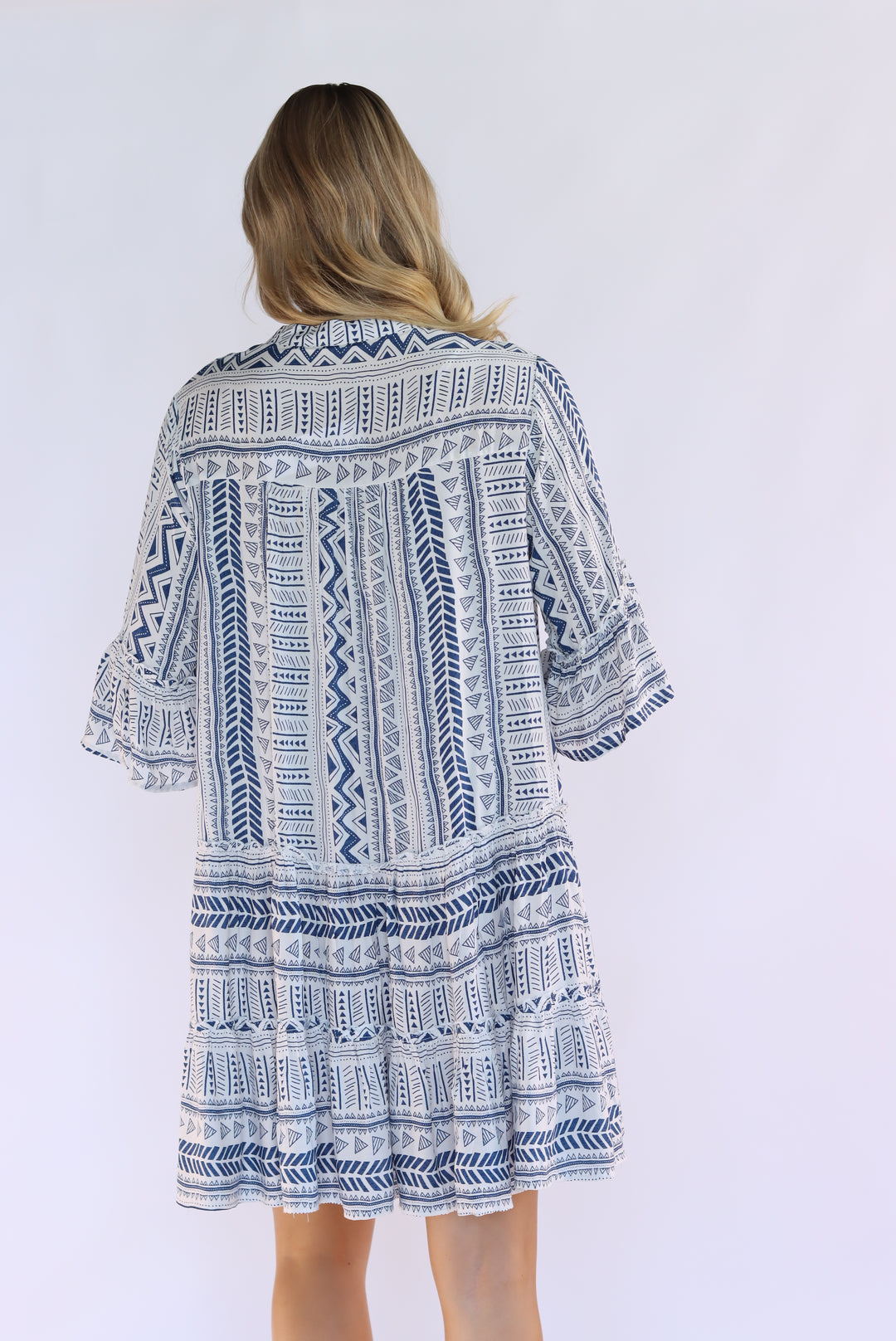 Tarana Flowy Dress In Blue